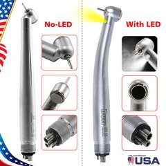 Dental Fiber Optic LED E-generator 4Hole/45 Degree No-LED Turbine Handpiece kv