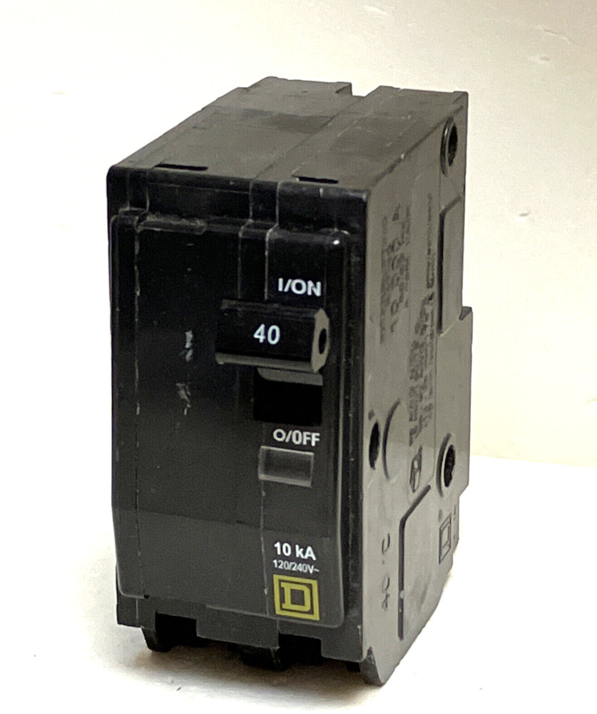 Square D QO240 40 Amp 2 Pole Yellow “D” QO Plug-in Circuit Breaker 120/240 USED