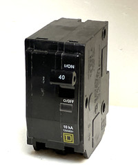 Square D QO240 40 Amp 2 Pole Yellow “D” QO Plug-in Circuit Breaker 120/240 USED