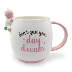Decodyne Funny Unicorn Coffee Mug 14 Ounce, Gag Gifts for Adults, White Elephant