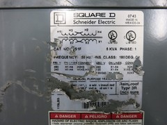 Square D 5S1F 5 kVA 240×480 – 120/240 1PH Dry Type Transformer 3R 240 480 Single