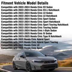 Moonlinks Compatible Honda Civic 11Th Gen 2022-2025 Lx Ex Ex-L Si Sedan Sport