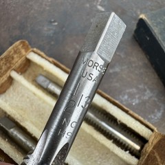 Vtg MORSE Cutting Tools – 1/2 12 NC Taps – 3 Piece Tap Set HS w/ Box