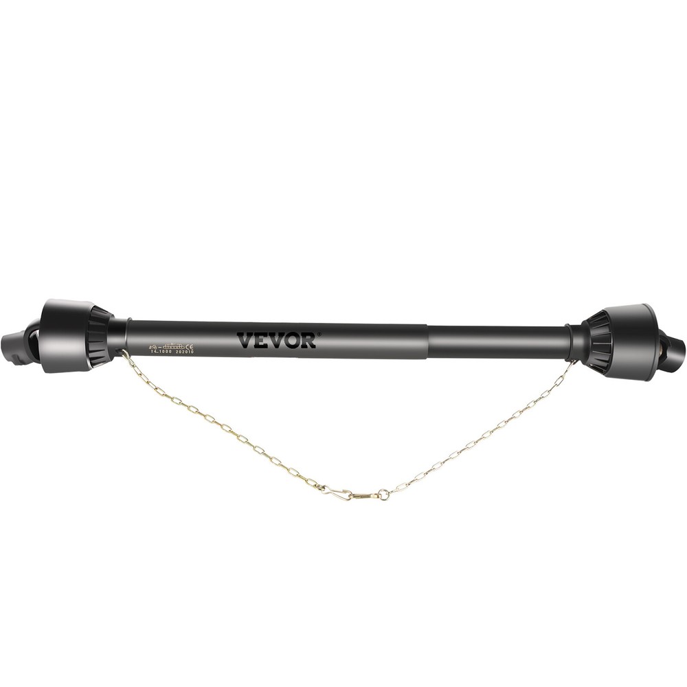 VEVOR PTO Shaft PTO Driveshaft for Tractor 1-3/8″ Spline/Round Ends 39-55″ Black