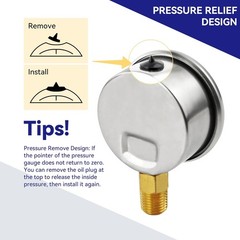 HFS(R) Oil Filled Vacuum Pressure Gauge -2.5″ Dial Size, 1/4″ NPT Lower Mount