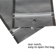 Multi-Sizes Matte Clear Black White Mylar Zip Lock Pouch Bag w/ Round Holes B01