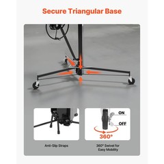 Uimoso 16Ft Drywall Lifter Sheetrock Hoist Lift Adjustable arm & Lockable Wheels