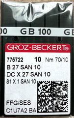 Groz beckert needle 775722 B27 SAN 10/81X1SAN10 FFG 70 DCX27 SAN 10 J, 81X1 SAN