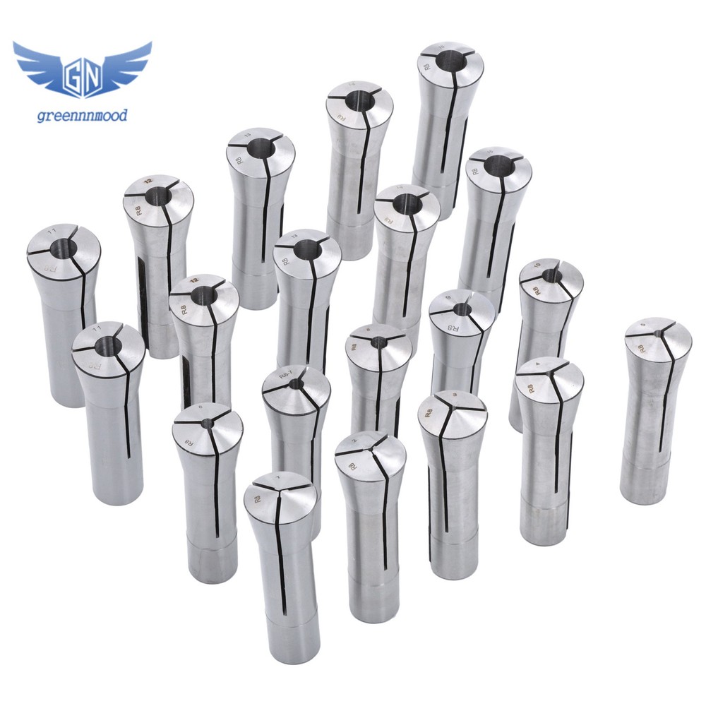 20 Pcs Set Metric R8 Collet Set 1mm to 20mm High Precison for Milling