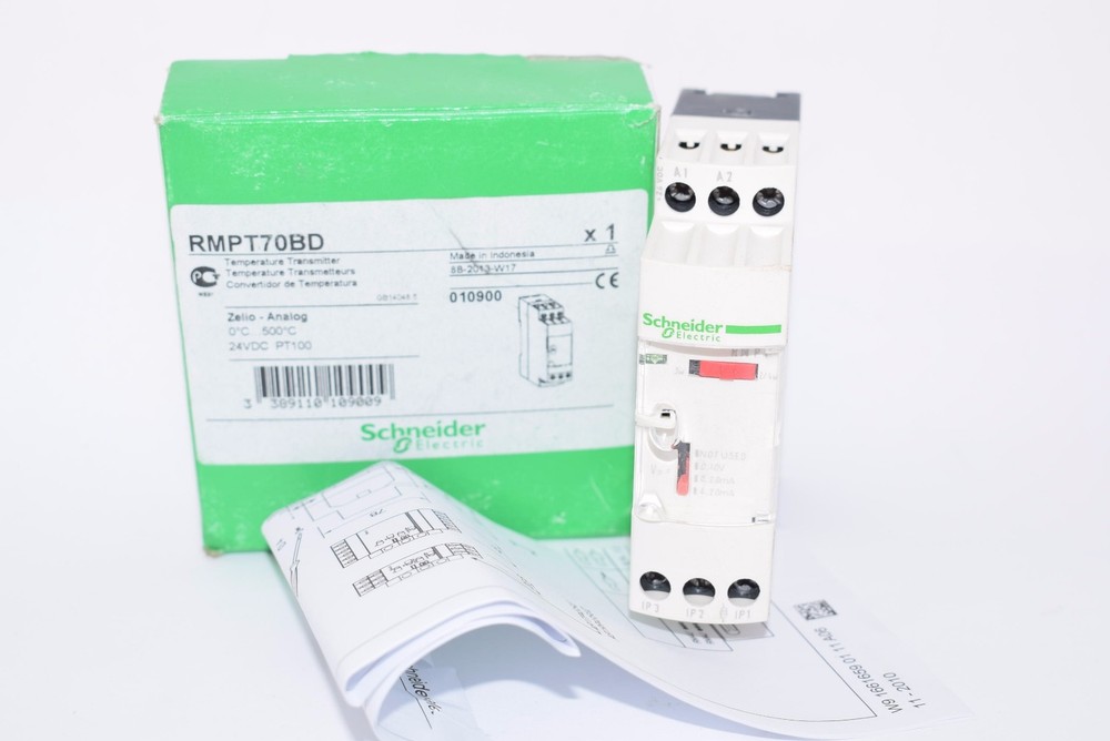 NEW Schneider Electric RMPT70BD, Temperature Sensor Module, Converter Pt100 prob