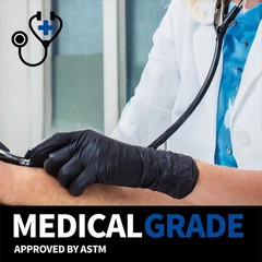 Supmedic Disposable Nitrile Gloves, Chemical Resistant, Small, Small (Black)