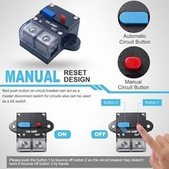 100 Amp Circuit Breaker Resettable Manual Reset Switch Button for Style: 100A