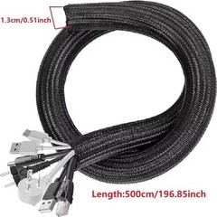 Split Braided Cable Sleeve Nylon Self Wrap Wire Loom Cord Management Protector