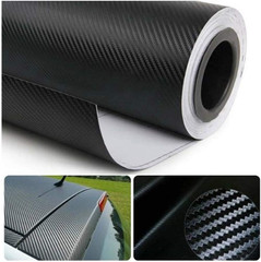 3D Carbon Fiber Vinyl Sheet Roll Twill Weave Wrap Self-Adhesive 12×60 Black