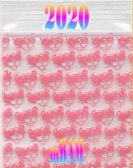 200 2.5 3.0 MIL PINK PANTHER LOT Apple Zip Baggies Silver Metallic 1034-2020