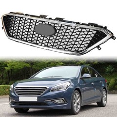 Front Upper Grille Chrome Honeycomb W/O Radar Hole 2015-2017 Sonata