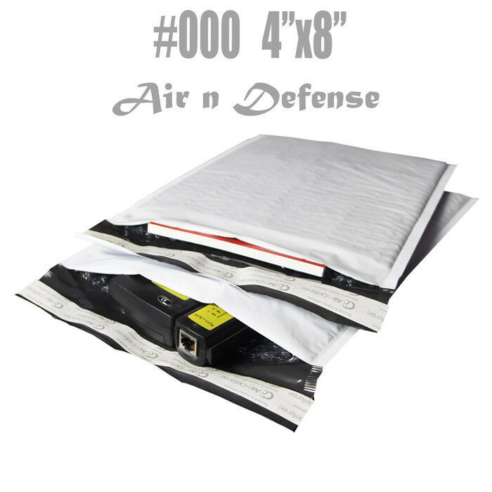 1000 #000 4×8 Poly Bubble Padded Envelopes Mailers Shipping Bags AirnDefense