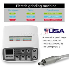 SANDENT Dental Brushless LED Electric Micro Motor /1:5 LED Handpiece Fiber Optic