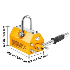 Magnetic Lifter, 2200lbs/ 1000kg Pulling Capacity, 2.5 Safety Factor, Neodymium