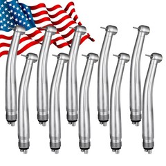 10 pcs Dental High Speed Handpiece Push Button Standard/Mini Small Head 4 Holes