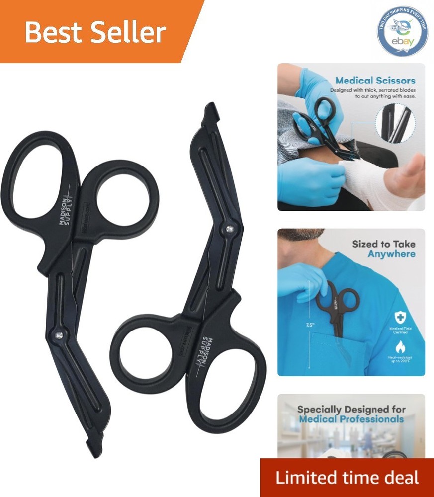 Versatile 7.5-Inch Stainless Steel Trauma Shears – Autoclavable Medical Scissors