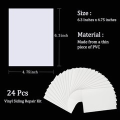 Vinyl Siding Repair Kit 24Pcs 6.3X4.75Inch Self-Adhesive Vinyl Siding Patch P…