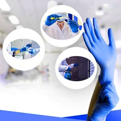 Basic 1000 PCS Blue Vinyl Exam Gloves XL-SIZE