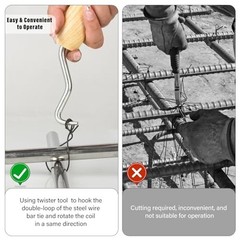 2000pcs 6″ Double Loop Rebar Wire Bar Ties, 16 Gauge Steel Ties for Concrete Wor