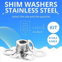 0.5mm Thick Shim Washers DIN 988 A2 Stainless Steel Gasket Washers All Sizes