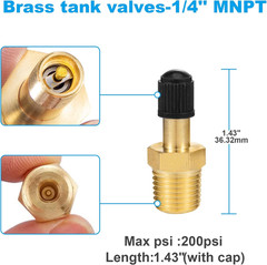 1/4″ Inflation Schrader Valve with Push to Connect for 1/4″ OD Air Line Tubing a