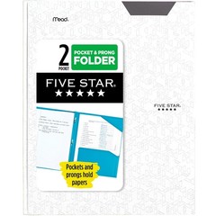Five Star 2-Pocket Folder, Plastic Folder with 1 Count (Pack of 1), White
