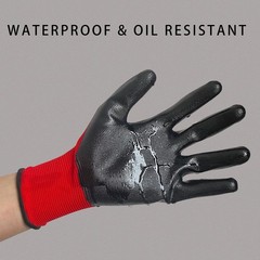 Nitrile Coated Work Gloves Oil Resistant Grip for Automotive Gardening