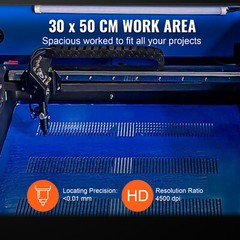 🔥 50W CO2 Laser Cutter Engraver Cutting Engraving Machine LCD Display 20×12″