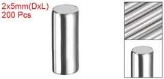 200Pcs 2 x 5 mm Dowel Pins 304 Stainless Steel Shelf Support Peg Pin Silver