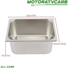 ALL-CARB 2 Stainless Steam Hotel Pans With Lids 1/2 Size 6″ Deep Thickened