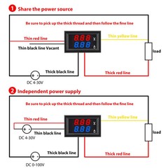 4× DC 100V 10A Voltmeter Ammeter LED Dual Volt Amp Meter Voltage Current Gauge