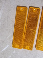 LOT OF 5 Grote 40133 Amber Mini Stick-On / Screw-Mount Rectangular Reflectors