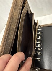 Franklin Covey 7-Ring Brown Zip Around Faux Leather Binder Organizer Planner
