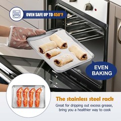 9 Inch Baking Sheet Pan with Rack Set, Joyfair Stainless Steel 9 Inch, Silver