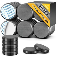 FINDMAG 20Pcs Magnets for Crafts with Adhesive Backing, Round Ferrite Craft Magn
