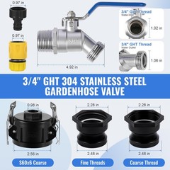 IBC Tote Hose Adapter 2 Cam Lock Fittings for Gallon IBC Tote Tank 2