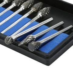 10pcs 1/8?? Shank Carbide Burr Set Burrs For Aluminum Die Grinder Bit Pack New