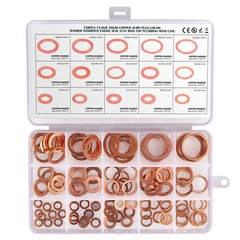 150Pcs M5-M22 Copper Diesel Injector Washer Gasket Set Seal Assortment Set New