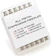 12 Pack – Dispensing Needle 1 – All Metal, Stainless Steel Blunt Tip Luer Lock