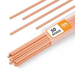 30pcs Brazing Rods AWS BCuP-5 15% Silver Solder Phos Copper Brazing Alloy