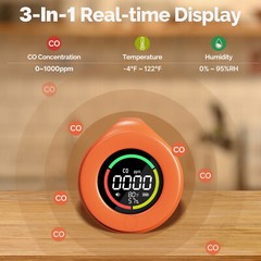 MOES Portable Carbon Monoxide Detector Temp/Humi/CO Sensor Alarm Outdoor/Indoor