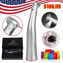 Dental 1:5 Increasing LED Fiber Optic Contra Angle Low Speed Handpiece Red Ring