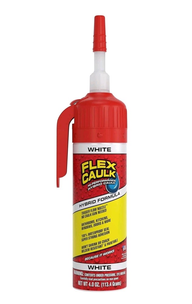 4 OZ Flex Seal Flex Caulk White Weatherproof Polymer Advanced Hybrid Polymer