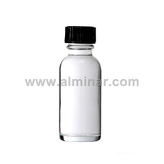 Boston Round 1 oz Clear Glass Bottles With Poly Cone Lined Black Caps