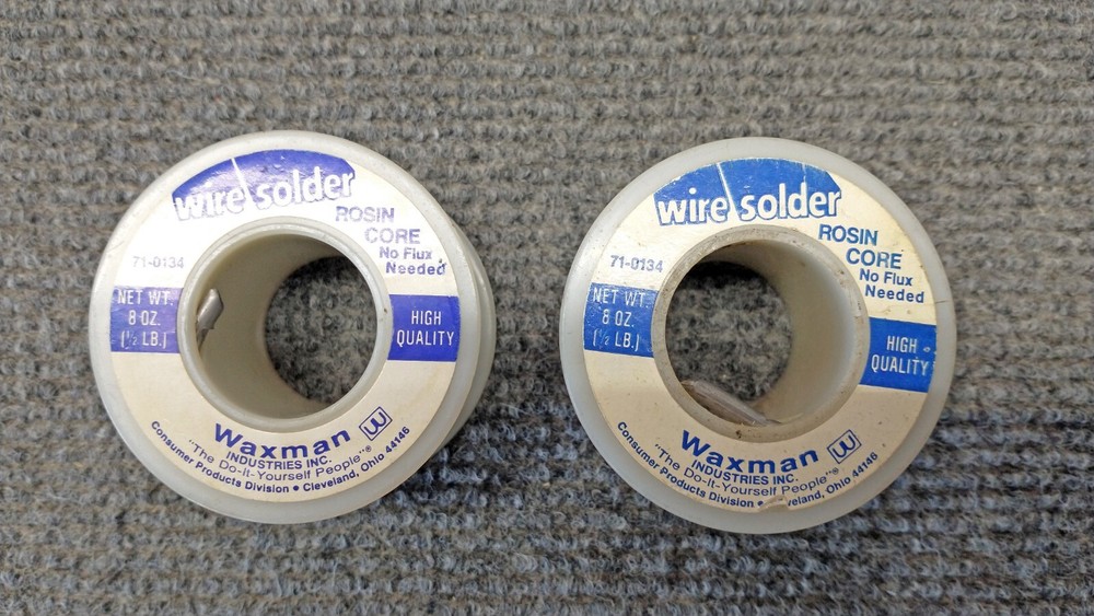 Waxman Industries Wire Solder Spools (2 Spools) (Rosin Core – CONTAINS Lead)